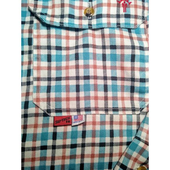 SAF-TECH Men's XL Checkered HRC 2, Flame Resistant, Work Wear Button Down Shirt - Picture 5 of 8